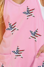 Load image into Gallery viewer, Sequin Pocketed Star V-Neck Romper