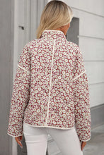 Load image into Gallery viewer, Floral Snap Down Mock Neck Coat