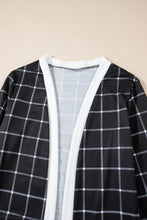Load image into Gallery viewer, Plaid Open Front Long Sleeve Cover Up