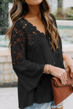Load image into Gallery viewer, Cutout V-Neck Three-Quarter Sleeve Top