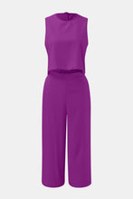 Load image into Gallery viewer, Round Neck Top and Wide Leg Pants Set