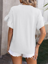 Load image into Gallery viewer, Ruffled Round Neck Short Sleeve Top