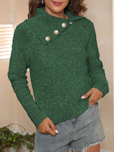 Load image into Gallery viewer, Asymmetric Collared Neck Long Sleeve Sweater
