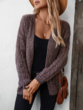 Load image into Gallery viewer, Cable-Knit Open Front Long Sleeve Cardigan