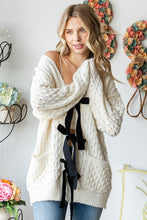 Load image into Gallery viewer, First Love Tie Closure Open Knit Cardigan