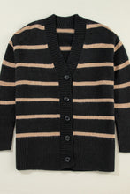 Load image into Gallery viewer, Striped Button Down Long Sleeve Cardigan