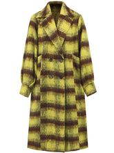 Load image into Gallery viewer, Contrast Double-Breasted Long Sleeve Longline Coat
