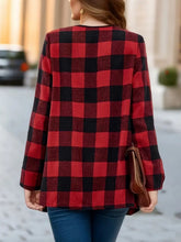 Load image into Gallery viewer, Plaid Open Front Long Sleeve Jacket
