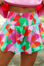 Load image into Gallery viewer, Smocked Contrast Print High Waist Skort
