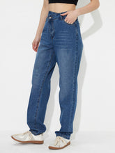 Load image into Gallery viewer, Asymmetric Waist Jeans with Pockets