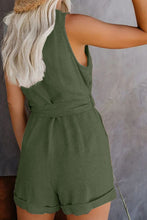 Load image into Gallery viewer, Full Size Tied V-Neck Sleeveless Romper with Pockets