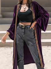 Load image into Gallery viewer, Embroidered Open Front Long Sleeve Cardigan