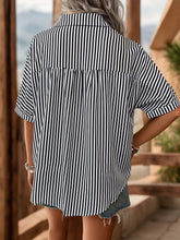 Load image into Gallery viewer, Striped Collared Neck Half Sleeve Shirt