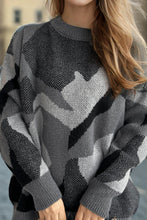 Load image into Gallery viewer, Contrast Round Neck Long Sleeve Sweater