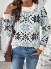 Load image into Gallery viewer, Perfee Graphic Round Neck Long Sleeve Sweater