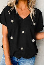 Load image into Gallery viewer, Daisy V-Neck Short Sleeve T-Shirt