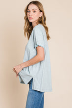 Load image into Gallery viewer, Cotton Bleu by Nu Lab Contrast Trim Short Sleeve Slit T-Shirt