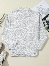 Load image into Gallery viewer, Leopard Button Up Long Sleeve Denim Jacket