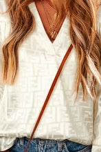 Load image into Gallery viewer, Geometric V-Neck Long Sleeve Blouse