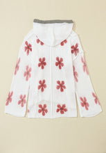 Load image into Gallery viewer, Drawstring Flower Hooded Knit Top