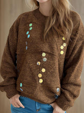 Load image into Gallery viewer, Sequin Mock Neck Long Sleeve Sweater