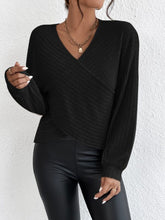 Load image into Gallery viewer, Surplice Dropped Shoulder Long Sleeve T-Shirt