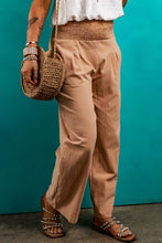 Load image into Gallery viewer, Smocked Elastic Waist Pants with Pockets