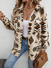 Load image into Gallery viewer, Geometric Button Up Dropped Shoulder Jacket