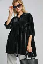 Load image into Gallery viewer, Umgee Full Size Polka Dot Button Up Half Sleeve Shirt