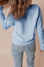 Load image into Gallery viewer, Crochet Flower Round Neck Dropped Shoulder Sweater