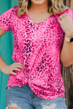 Load image into Gallery viewer, Leopard V-Neck Short Sleeve T-Shirt