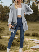 Load image into Gallery viewer, Textured Open Front Dropped Shoulder Cardigan