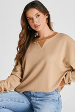 Load image into Gallery viewer, Waffle-Knit Long Sleeve Sweatshirt