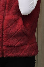 Load image into Gallery viewer, Fuzzy Plaid Texture Zip Up Vest Coat
