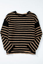 Load image into Gallery viewer, Stripe Drop Shoulder Round Neck Sweater