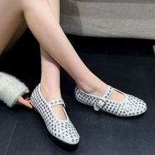 Load image into Gallery viewer, PU Leather Studded Flat Loafers