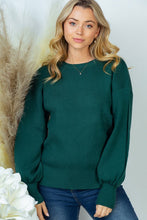 Load image into Gallery viewer, Slit Longsleeve Knit Sweater in Emerald