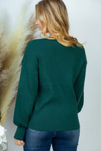 Load image into Gallery viewer, Slit Longsleeve Knit Sweater in Emerald