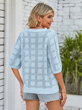 Load image into Gallery viewer, Openwork Round Neck Knit Top