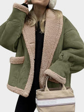 Load image into Gallery viewer, Fuzzy Collared Neck Long Sleeve Jacket