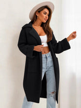 Load image into Gallery viewer, Pocketed Collared Neck Dropped Shoulder Cardigan