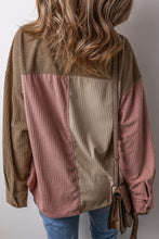 Load image into Gallery viewer, Button Up Color Block  Long Sleeve Shacket