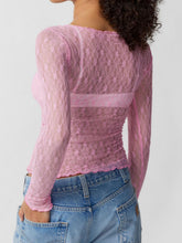 Load image into Gallery viewer, Lace Boat Neck Long Sleeve Blouse