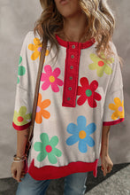 Load image into Gallery viewer, Contrast Trim Printed Round Neck Half Sleeve T-Shirt