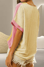 Load image into Gallery viewer, Color Block V-Neck Half Sleeve T-Shirt