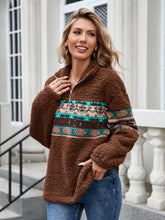 Load image into Gallery viewer, Half Zip Long Sleeve Fuzzy Top