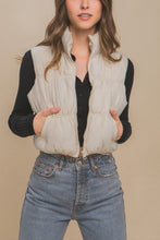 Load image into Gallery viewer, Love Tree Zip Up Turtleneck Cropped Vest Coat