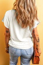 Load image into Gallery viewer, Color Block Round Neck Short Sleeve T-Shirt