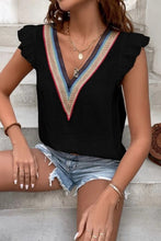 Load image into Gallery viewer, Full Size Ruffled V-Neck Cap Sleeve Blouse