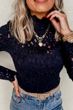 Load image into Gallery viewer, Crochet Turtleneck Long Sleeve Top